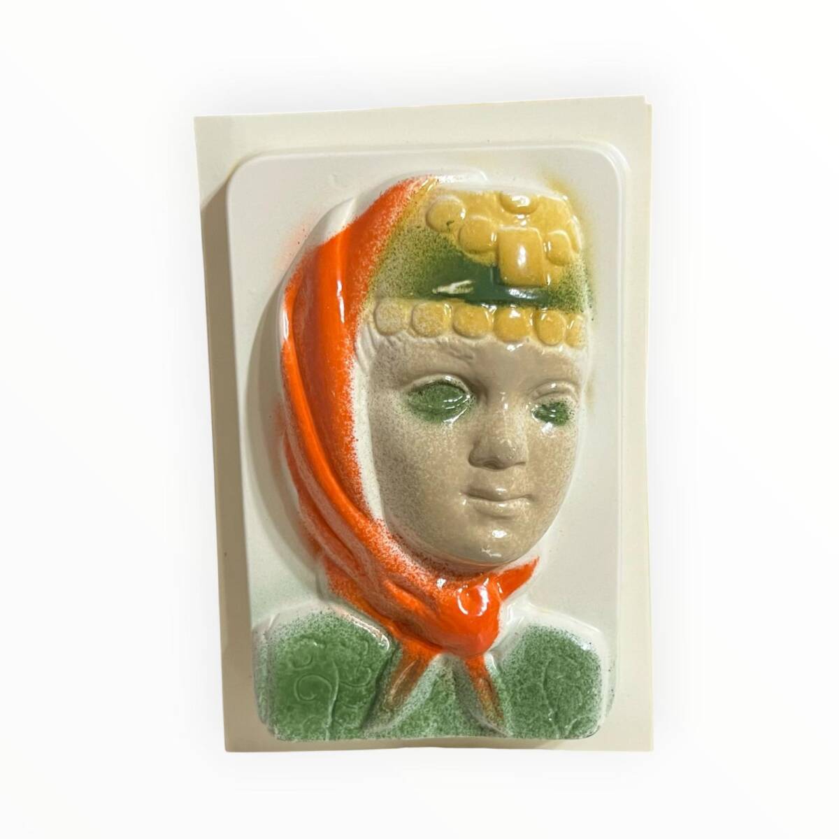 Vintage 1980-1990's ''Anadolu Kızı'' Alçı Kalıbı 17x12.5cm AOB8765 - 1