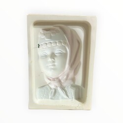 Vintage 1980-1990's ''Anadolu Kızı'' Alçı Kalıbı 17x12.5cm AOB8765 - 2