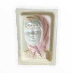 Vintage 1980-1990's ''Anadolu Kızı'' Alçı Kalıbı 17x12.5cm AOB8770 - 2