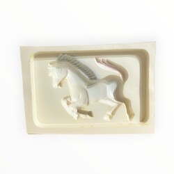 Vintage 1980-1990's ''At'' Alçı Kalıbı 17x12.5cm AOB8767 - 2