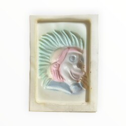 Vintage 1980-1990's Çizgi Filim Karekteri 'Kızılderili Kovboy'' Alçı Kalıbı 17x12.5cm AOB8749 - 2