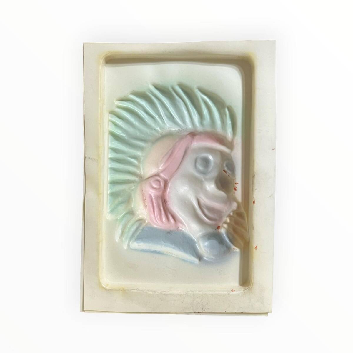 Vintage 1980-1990's Çizgi Filim Karekteri 'Kızılderili Kovboy'' Alçı Kalıbı 17x12.5cm AOB8749 - 2