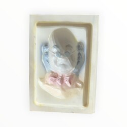 Vintage 1980-1990's ''Kel Kafa'' Alçı Kalıbı 17x12.5cm AOB8773 - 2