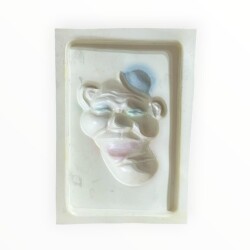 Vintage 1980-1990's ''Palyaço Yüzü'' Alçı Kalıbı 17x12.5cm AOB8761 - 2