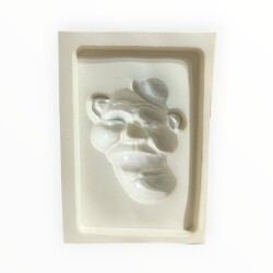 Vintage 1980-1990's ''Palyaço Yüzü'' Alçı Kalıbı 17x12.5cm AOB8764 - 2