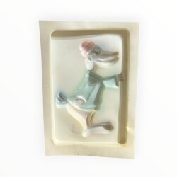 Vintage 1980-1990's ''Şapkalı Ördek'' Alçı Kalıbı 17x12.5cm AOB8771 - 2