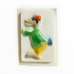 Vintage 1980-1990's ''Şapkalı Ördek'' Alçı Kalıbı 17x12.5cm AOB8771 - 