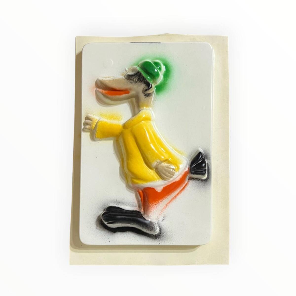 Vintage 1980-1990's ''Şapkalı Ördek'' Alçı Kalıbı 17x12.5cm AOB8778 - 1