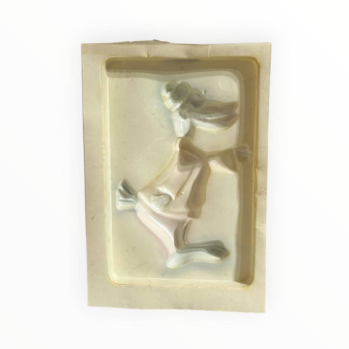 Vintage 1980-1990's ''Şapkalı Ördek'' Alçı Kalıbı 17x12.5cm AOB8778 - 2