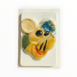 Vintage 1980-1990's ''Şapkalı Sevimli Fare'' Alçı Kalıbı 17x12.5cm AOB8766 - 