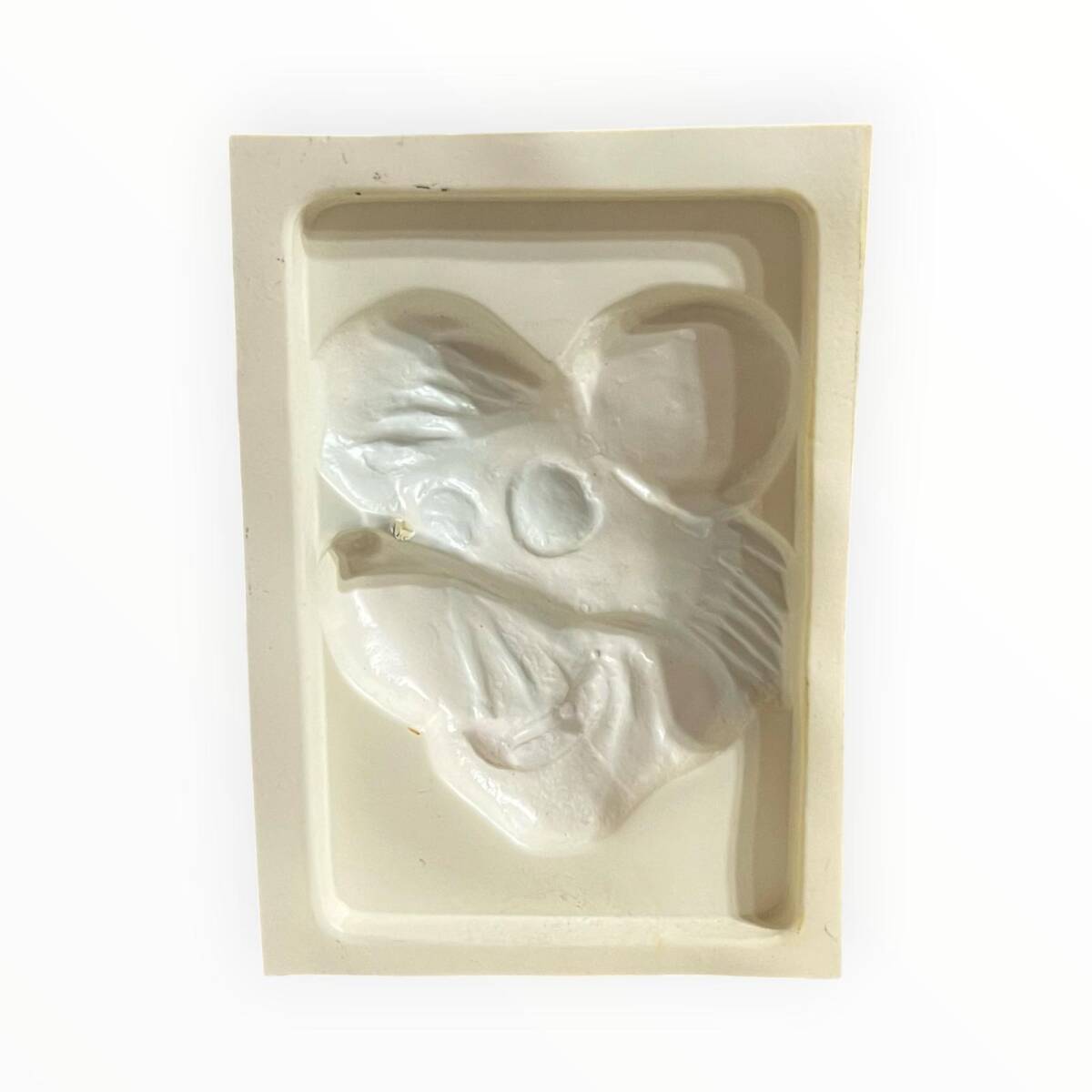 Vintage 1980-1990's ''Şapkalı Sevimli Fare'' Alçı Kalıbı 17x12.5cm AOB8766 - 2