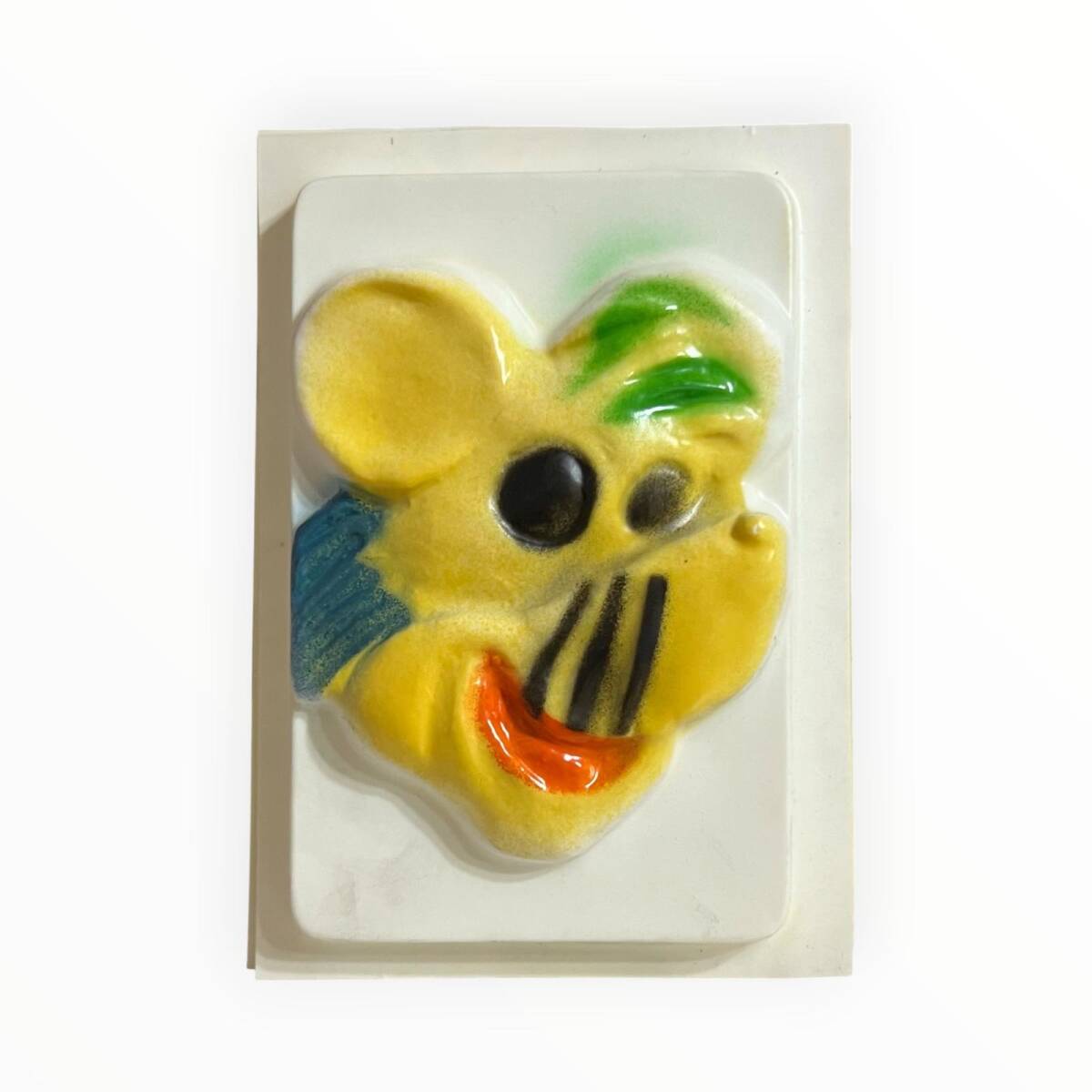 Vintage 1980-1990's ''Şapkalı Sevimli Fare'' Alçı Kalıbı 17x12.5cm AOB8774 - 1