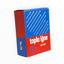 Vintage 1980's ATLI Nikelajlı Toplu İğne No: 28 -1 Ad 25gr' lık Paket AOB8676 - 
