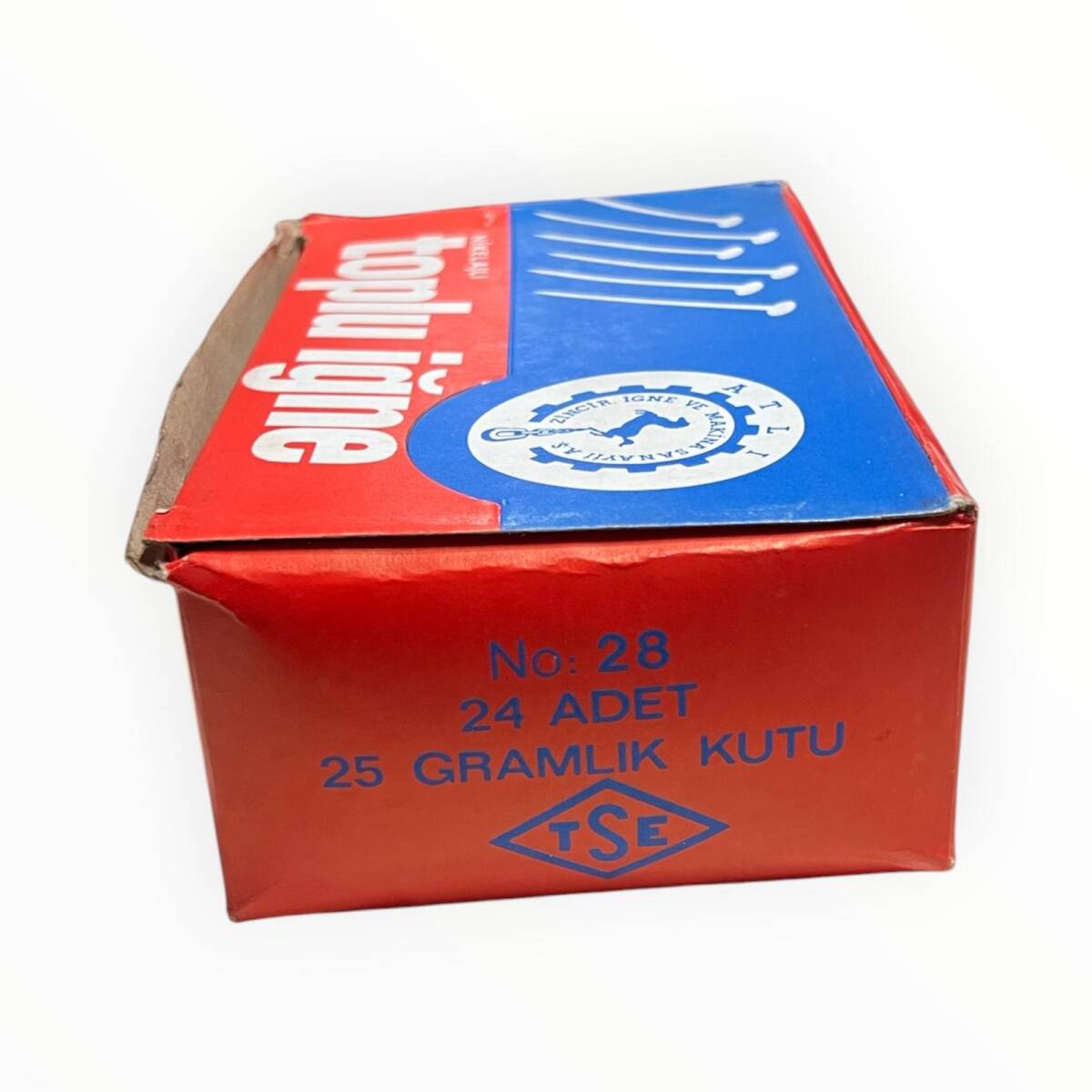Vintage 1980's ATLI Nikelajlı Toplu İğne No: 28 -24 Adet 25gr' lık Dolu Paket AOB8675 - 3