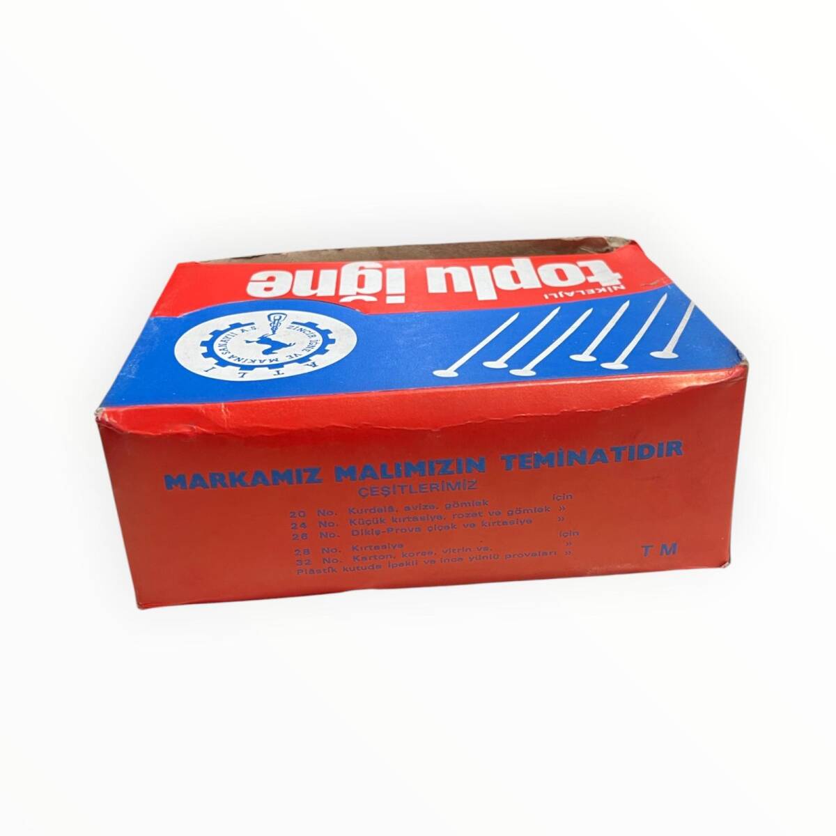 Vintage 1980's ATLI Nikelajlı Toplu İğne No: 28 -24 Adet 25gr' lık Dolu Paket AOB8675 - 2