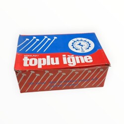 Vintage 1980's ATLI Nikelajlı Toplu İğne No: 28 -24 Adet 25gr' lık Dolu Paket AOB8675 - 