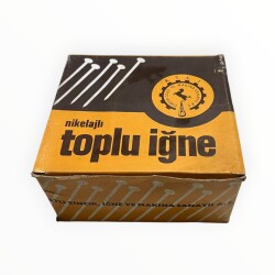 Vintage 1980's ATLI Nikelajlı Toplu İğne No: 28 -24 Adet 25gr' lık Dolu Paket AOB8678 - 