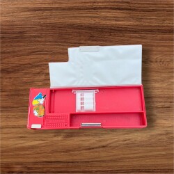 Vintage 1980's ZERİN Plastik Mıknatıslı Öğrenci Kalem Kutusu AOB8551 - 3