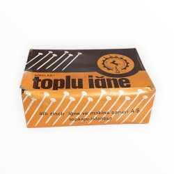 Vintage 1986 ATLI Nikelajlı Toplu İğne No: 28 -24 Adet 25gr' lık Dolu Paket AOB8677 - 