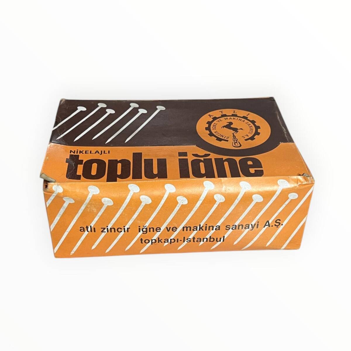 Vintage 1986 ATLI Nikelajlı Toplu İğne No: 28 -24 Adet 25gr' lık Dolu Paket AOB8677 - 1