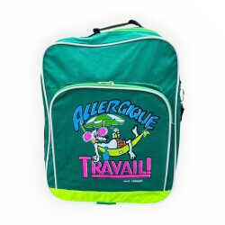 Vintage 1990's ALLERGIQUE TRAVAIL Okul Öğrenci Çantası AOB8514 - Gökçekoleksiyon