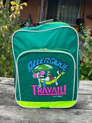 Vintage 1990's ALLERGIQUE TRAVAIL Okul Öğrenci Çantası AOB8514 - 5