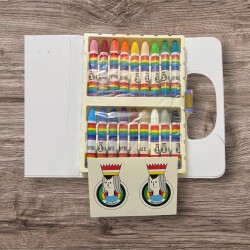 Vintage 1990's Monami Marka 12 Renkli Yağlı Pastel Boya Seti AOB6413 - 3
