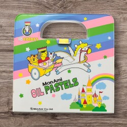 Vintage 1990's Monami Marka 12 Renkli Yağlı Pastel Boya Seti AOB6413 - 4