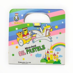 Vintage 1990's Monami Marka 12 Renkli Yağlı Pastel Boya Seti AOB6413 - Gökçekoleksiyon