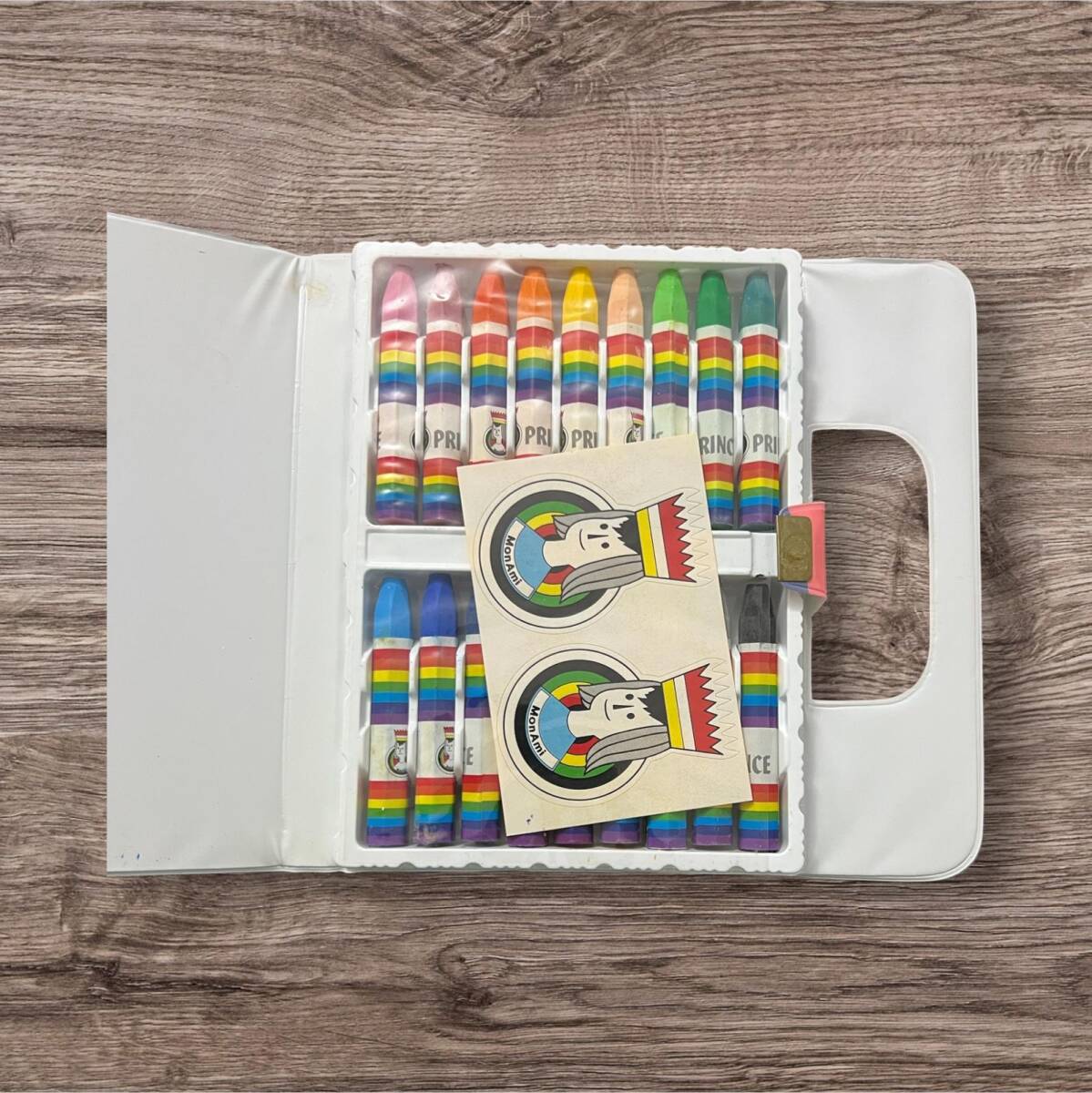 Vintage 1990's Monami Marka 12 Renkli Yağlı Pastel Boya Seti AOB6414 - 3