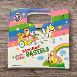 Vintage 1990's Monami Marka 12 Renkli Yağlı Pastel Boya Seti AOB6414 - 2