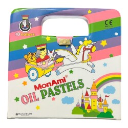 Vintage 1990's Monami Marka 12 Renkli Yağlı Pastel Boya Seti AOB6414 - Gökçekoleksiyon