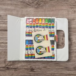 Vintage 1990's Monami Marka 18 Renkli Yağlı Pastel Boya Seti AOB6414 - 3