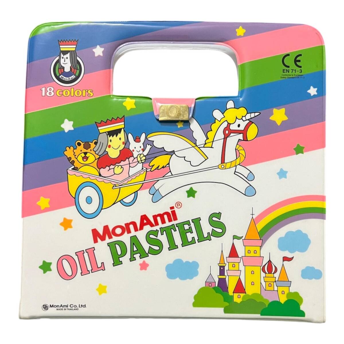 Vintage 1990's Monami Marka 18 Renkli Yağlı Pastel Boya Seti AOB6414 - 1