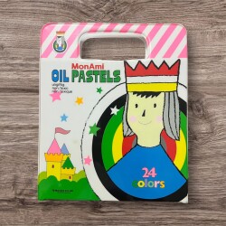 Vintage 1990's Monami Marka 24 Renkli Yağlı Pastel Boya Seti AOB6412 - 2