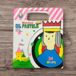 Vintage 1990's Monami Marka 24 Renkli Yağlı Pastel Boya Seti AOB6412 - 4