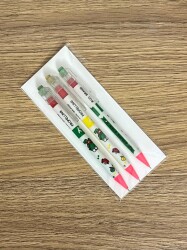 Vintage 3 Adet 0,5 Farklı Renk Silgili Uçlu Kalem Lotu AOB4915 - 3