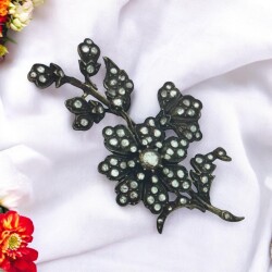 Vintage 8 Ayar Elmas Taşlı Broş ELM133 #15.56 - 2