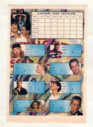 Vintage 90’lar Gençlik Dergisi Kolajlı Okul Etiketleri ve Ders Programı Stiçker AOB6126 - Gökçekoleksiyon