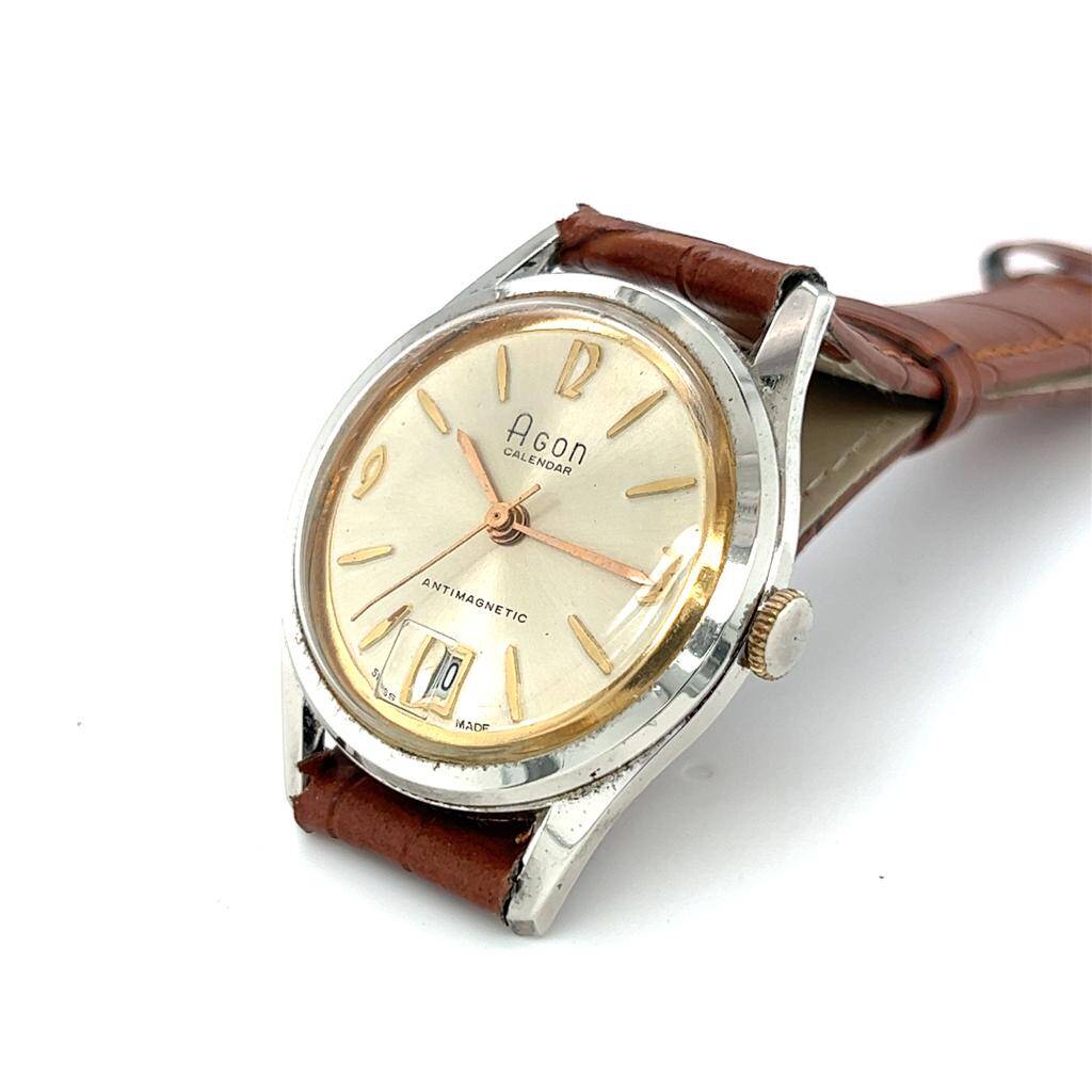 Vintage AGON CALENDAR Kurmalı Unisex Kol Saati EBY299 - 2