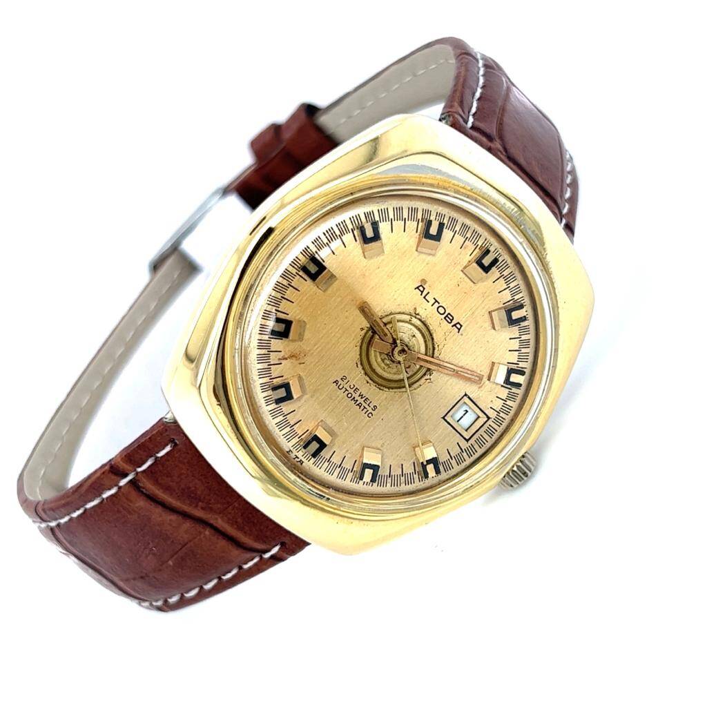 Vintage ALTOBA Altın Kaplama Otomatik Kol Saati EBY310 - 1