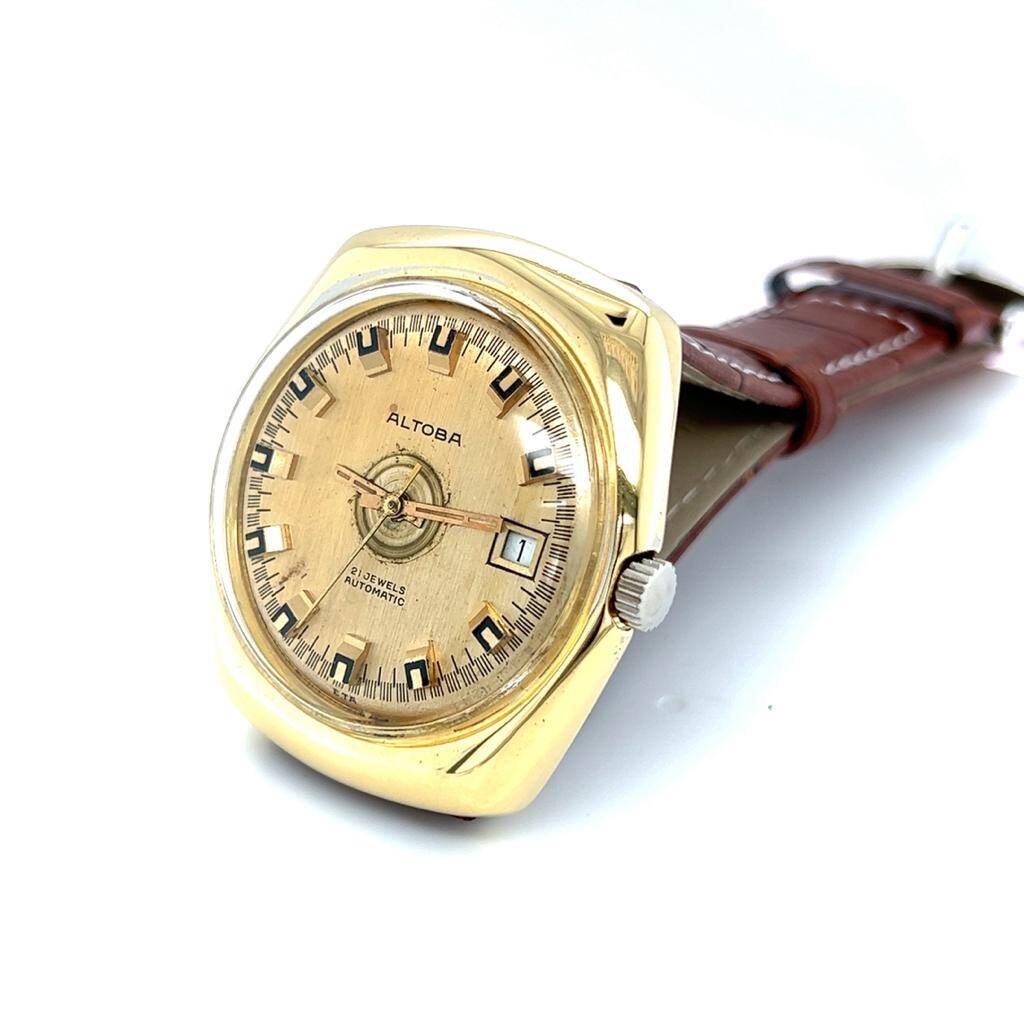 Vintage ALTOBA Altın Kaplama Otomatik Kol Saati EBY310 - 2