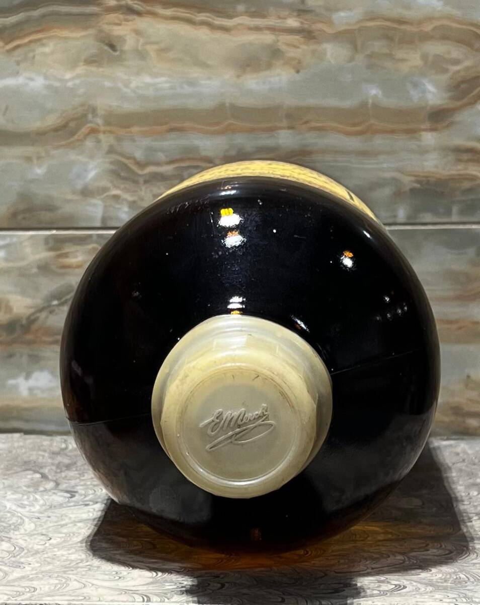 Vintage Amber Renkli Avrupa Ecza Şişesi 29cm AOB8825 - 3