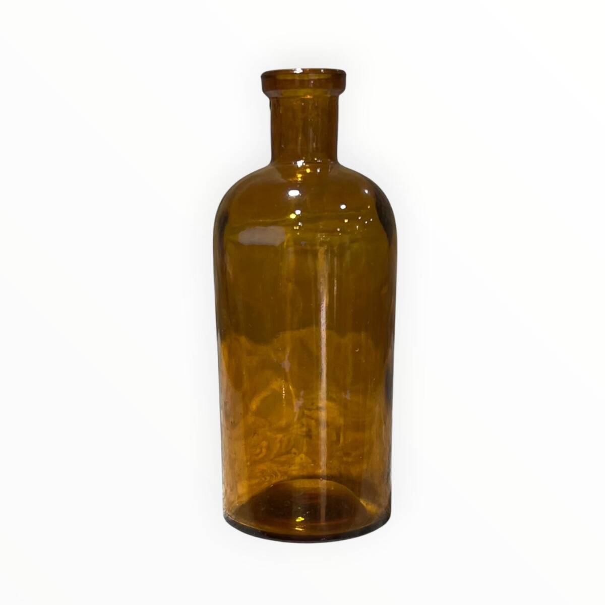 Vintage Amber Renkli Eczacı Şişesi 11.5cm AOB8836 - 1