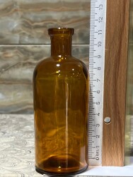 Vintage Amber Renkli Eczacı Şişesi 11.5cm AOB8836 - 2