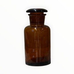 Vintage Amber Renkli Eczacı Şişesi 14cm AOB8816 - 