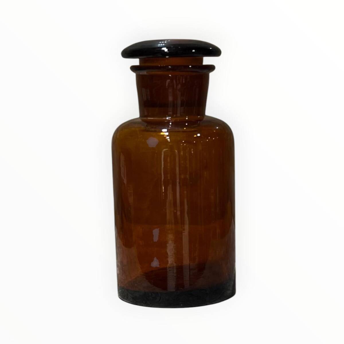 Vintage Amber Renkli Eczacı Şişesi 14cm AOB8816 - 1