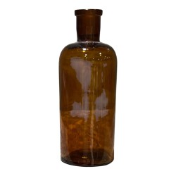 Vintage Amber Renkli Eczacı Şişesi 15cm AOB8832 - 