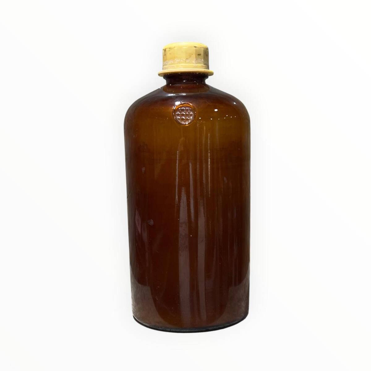 Vintage Amber Renkli E.MERCK Üzerinde Şirket Mühürlü Eczane Laoratuvar Şişesi 28cm AOB8821 - 1