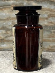 Vintage Amber Renkli J.B.Donovan &Co Ecza Şişesi 20cm AOB8822 - 3